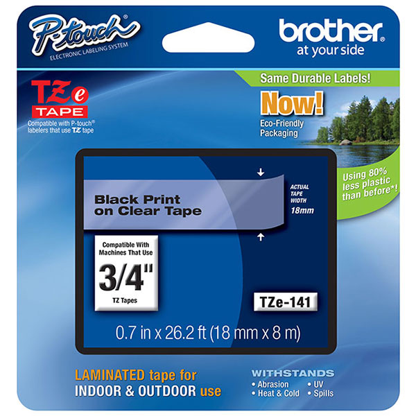 Brother+18mm+%283%2F4%26quot%3B%29+Black+on+Clear+Laminated+Tape+%288m%2F26.2%26apos%3B%29+%281%2FPkg%29+For+use+in+TZ+P-Touch%3A+All+TZ+Machines+Except+PT-200100010101100113011601170S1180120012801300ST-1150GL100