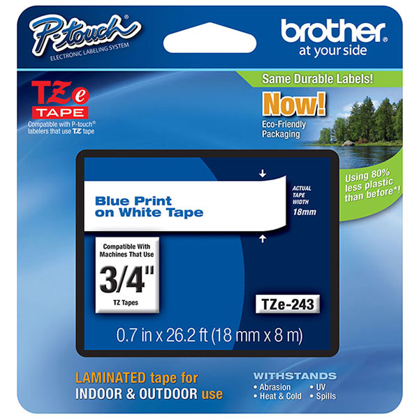 Brother+18mm+%283%2F4%26quot%3B%29+Blue+on+White+Laminated+Tape+%288m%2F26.2%26apos%3B%29+%281%2FPkg%29+For+use+in+TZ+P-Touch%3A+All+TZ+Machines+Except+PT-20011001130130011601170S1180120020302730ST-1150