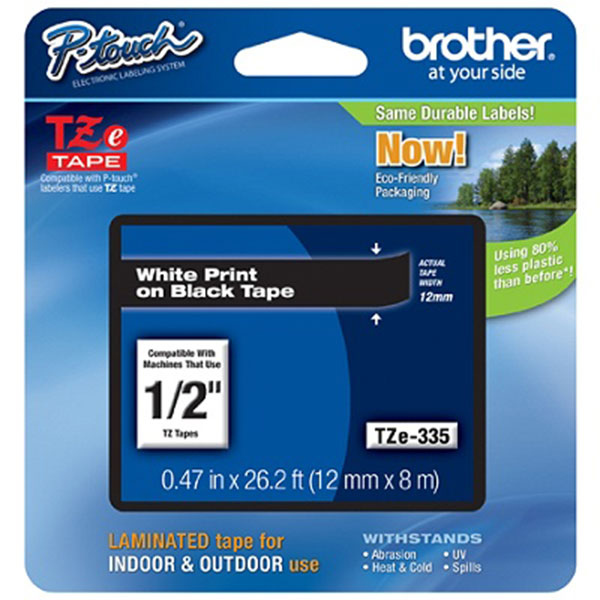 Brother+12mm+%281%2F2%26quot%3B%29+White+on+Black+Laminated+Tape+%288m%2F26.2%26apos%3B%29+%281%2FPkg%29+For+use+in+TZ+P-Touch%3A+All+TZ+Machines