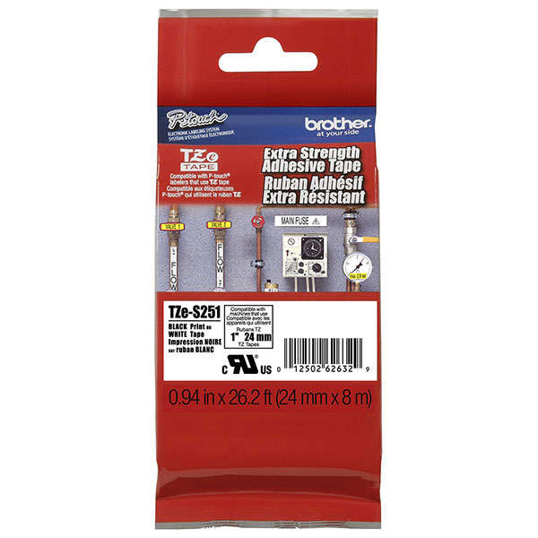 Brother+24mm+%281%26quot%3B%29+Black+on+White+Extra+Strength+Super+Adhesive+Industrial+Tape+%288m%2F26.2%26apos%3B%29+%281%2FPkg%29+For+PT-53055036009200DX9200PC94009500PC9600
