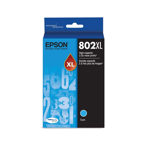 Epson+%28802%29+WorkForce+Pro+EC-4020+EC-4030+EC-4040+4720+4730+4740+High+Capacity+DuraBrite+Ultra+Cyan+Ink+Cartridge+W%2FSensormatic