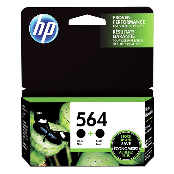 HP+564+%28C2P51FN%29+2-Pack+Black+Original+Ink+Cartridges+%282+x+250+Yield%29
