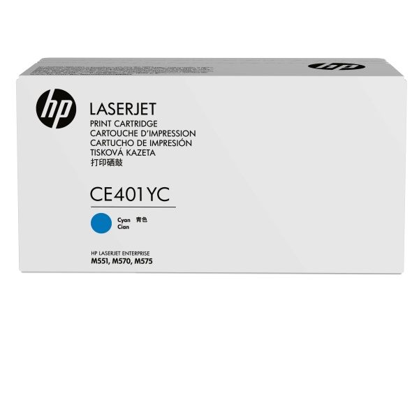HP+507A+%28CE401YC%29+Color+LaserJet+M551+Enterprise+500+MFP+M570+M575+M575c+Optimized+Yield+Cyan+Original+LaserJet+Contract+Toner+Cartridge+%287800+Yield%29