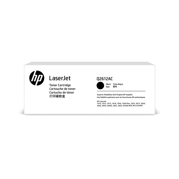 HP+12A+%28Q2612AC%29+LaserJet+1012101810201022301530203030305030523055M1319f+MFP+Original+LaserJet+Contract+Toner+Cartridge+%282000+Yield%29