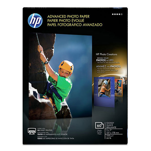 HP+Advanced+Photo+Paper+66%23Glossy+%285%26quot%3B+x+7%26quot%3B%29+%2860+Sheets%2FPkg%29