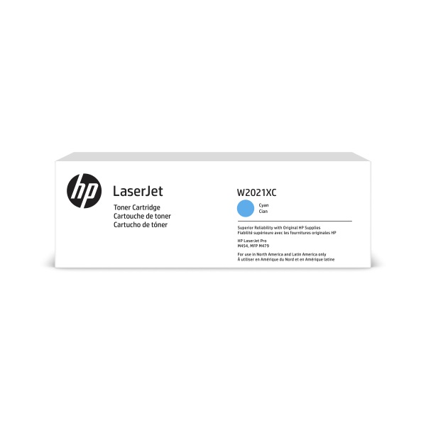 HP+414X+%28W2021XC%29+Color+LaserJet+Pro+M454+M455+MFP+M479+M480+High+Yield+Cyan+Contract+LaserJet+Toner+Cartridge+%286000+Yield%29
