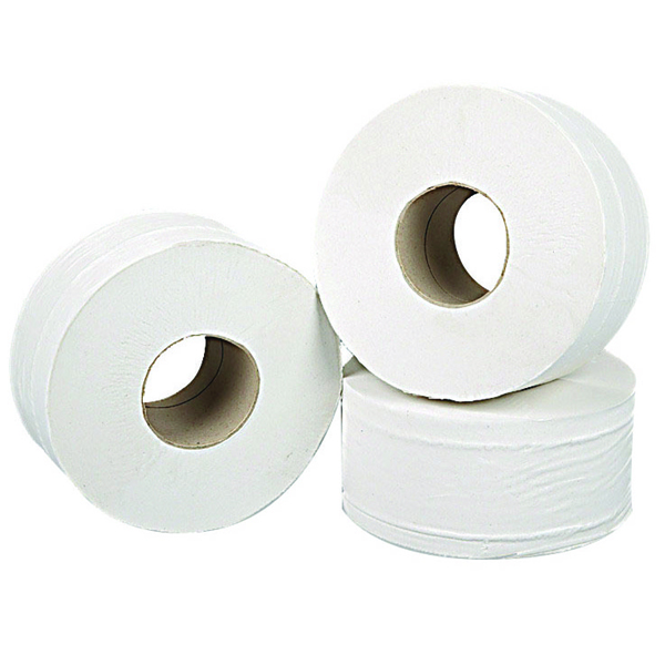 2Work 2-Ply Mini Jumbo Toilet Roll White (Pack of 12) J27200VW