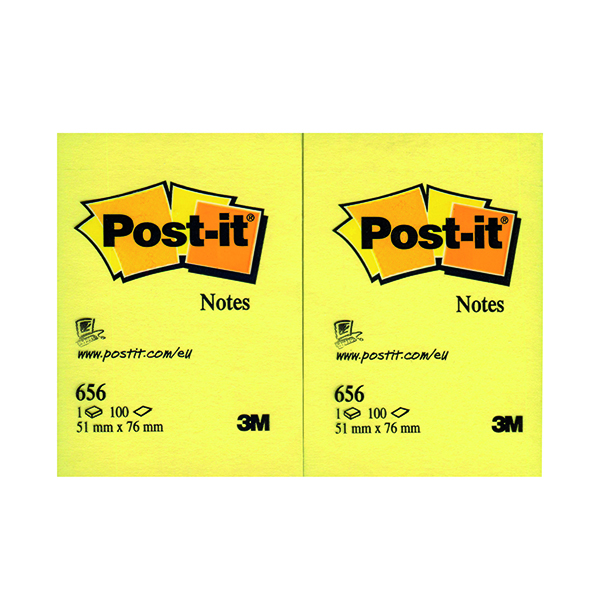 Post-it+Notes+51+x+76mm+Canary+Yellow+%28Pack+of+12%29+656Y