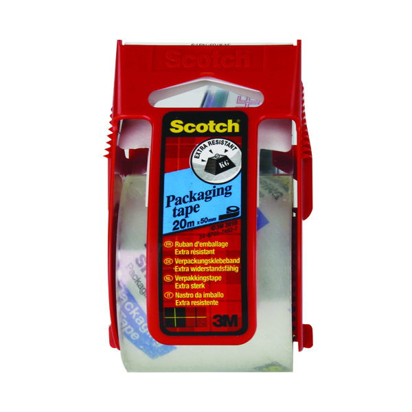 Scotch+Extra+Resistant+Packaging+Tape+50mmx20m+With+Easy+Start+Dispenser+Clear+E.5020D
