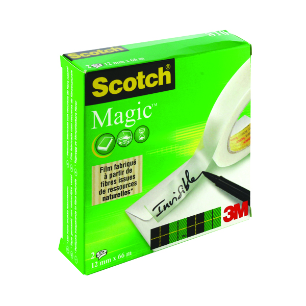 Scotch Magic Tape 810 12mm x 66m (Pack of 2) 8101266