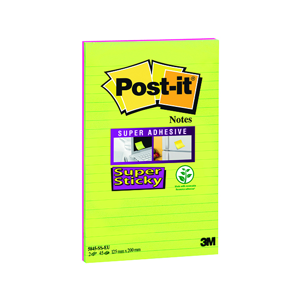 Post-it Notes Super Sticky 127 x 203mm Ultra (Pack of 2) 5845-SSEU