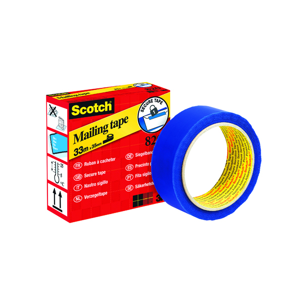 Scotch Extra Strong Secure Mailing Tape 35mmx33m Blue 820