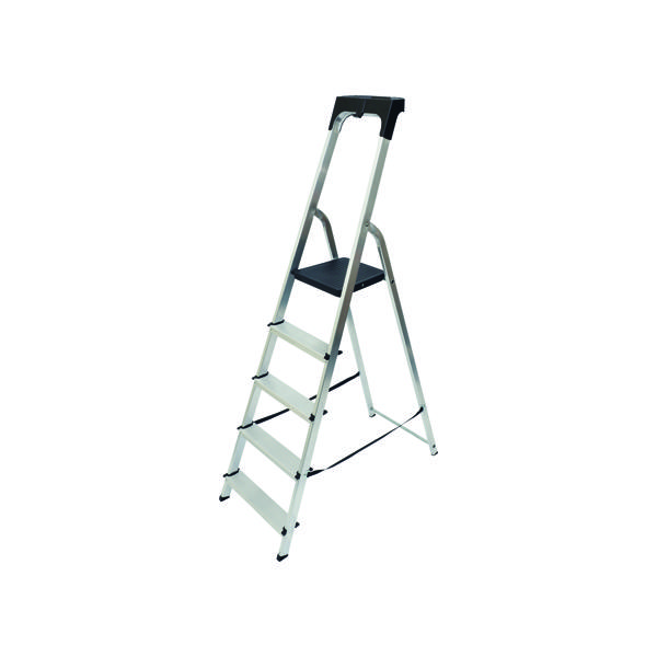 Werner Aluminium Step Ladder 5 Tread High Handrail 7410518