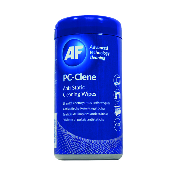 AF+PC-Clene+Anti-Static+Cleaning+Wipes+Tub+%28Pack+of+100%29+PCC100