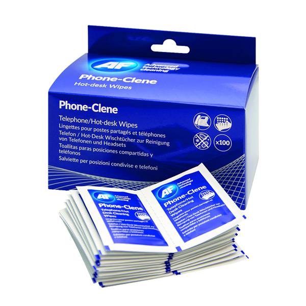 AF Phone-Clene Telephone Wipe Sachets (Pack of 100) APHC100