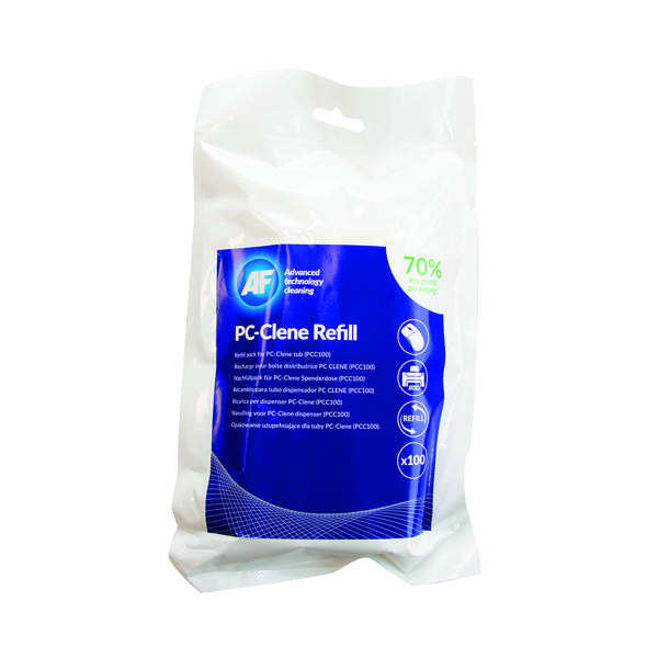 AF PC-Clene Cleaning Anti-Static Wipes Refill Pouch (Pack of 100) APCC100R