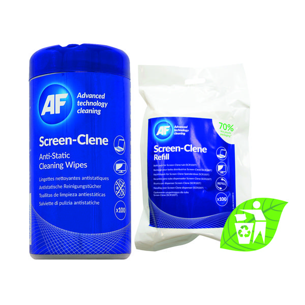 AF Screen-Clene Anti-Static Wipes (Pack of 100) FOC Screen-Clene Refill