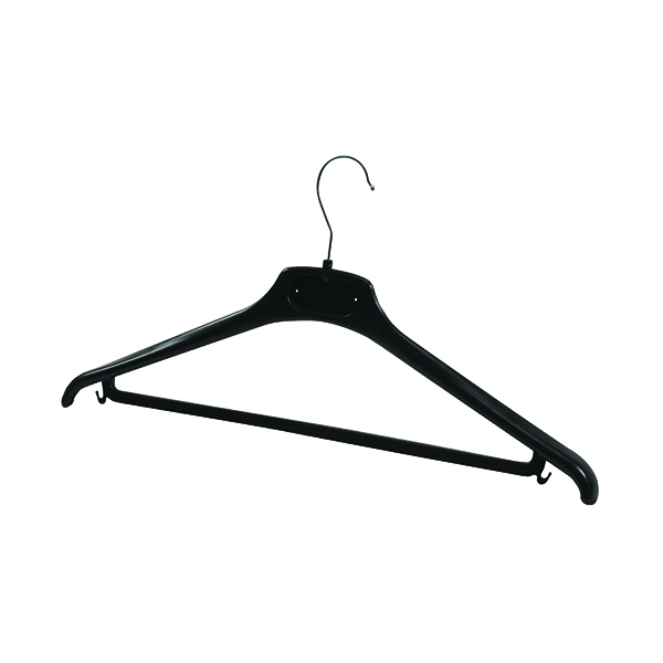 Alba Coat Hanger 450x22x60mm Plastic Black (Pack of 20) PMBASICPL