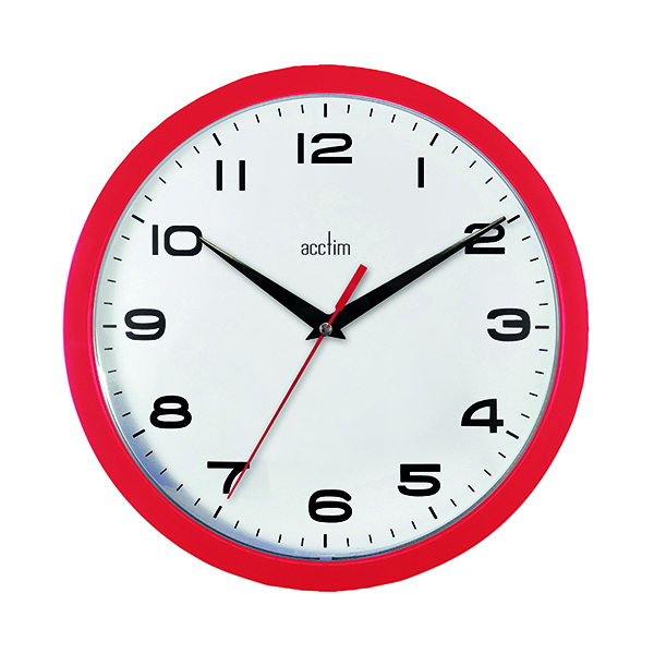 Acctim Red Aylesbury Plastic Wall Clock