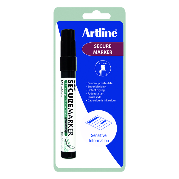 Artline Secure Redacting Marker Black 