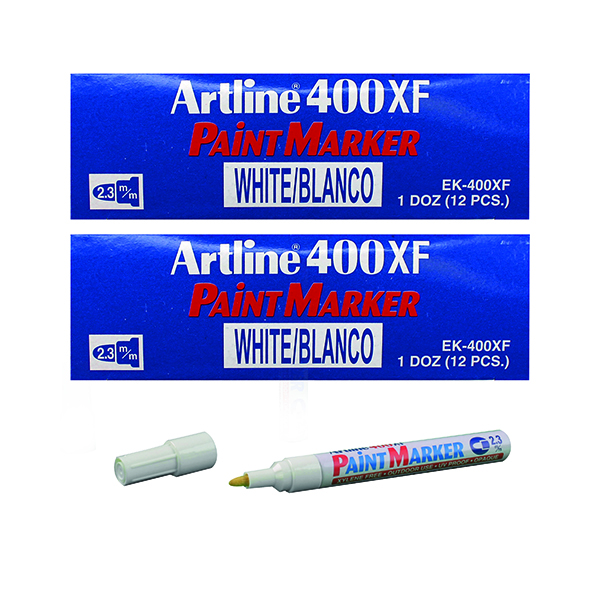 Artline Marker Medium Point White 400 (Pack of 24) 2 For 1