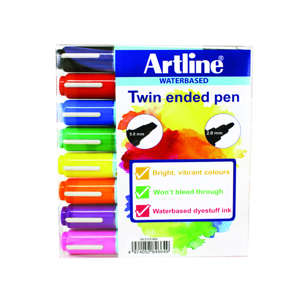 Artline 2-in-1 Flipchart Marker Assorted (Pack of 8) EK-325T-W8