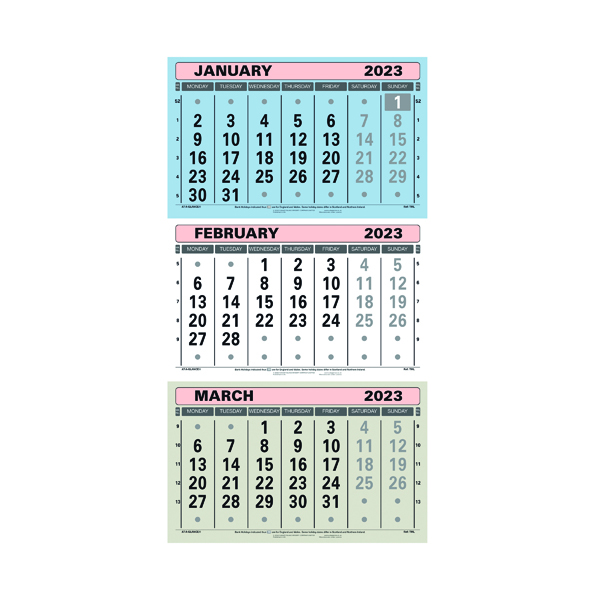 At-A-Glance 3 Monthly Calendar 2023 TML23