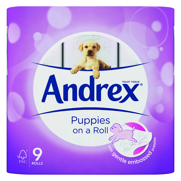 Andrex Puppies on a Roll Toilet Roll (Pack of 9) 4978748