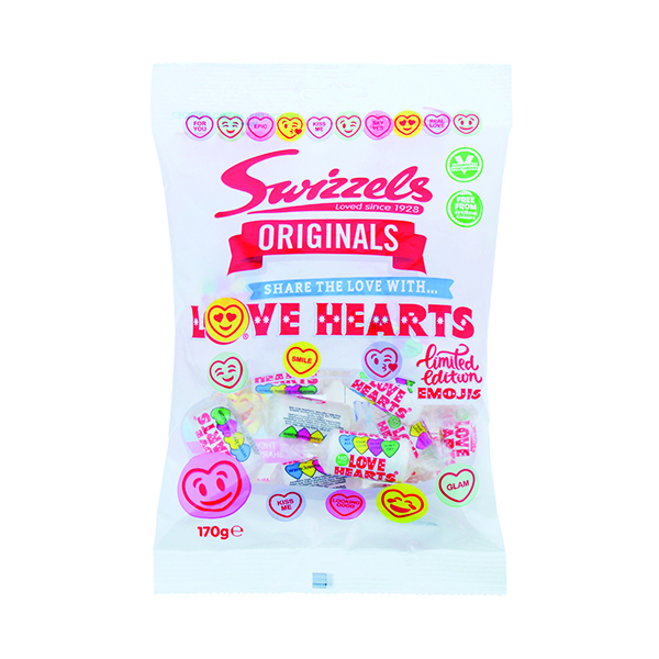 Swizzels Originals Love Hearts 170g (Pack of 12) FOSWI026B