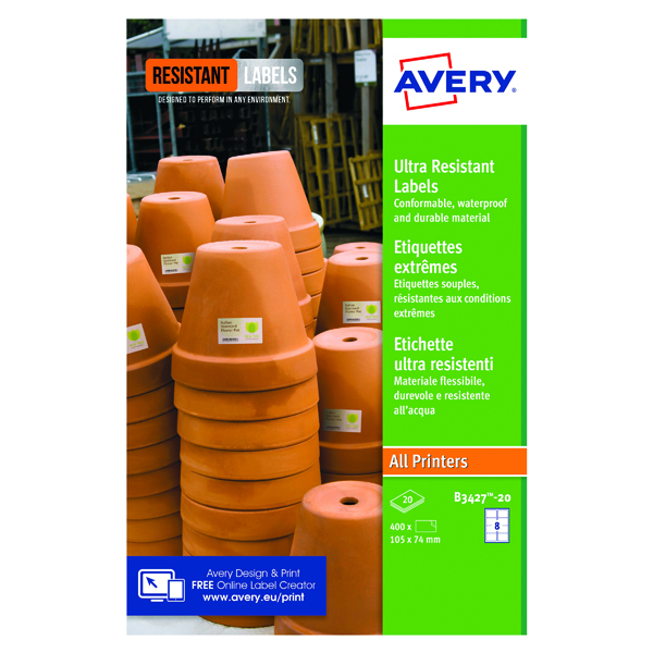 Avery Ultra Resistant Labels 74x105mm (Pack of 160) B3427-20