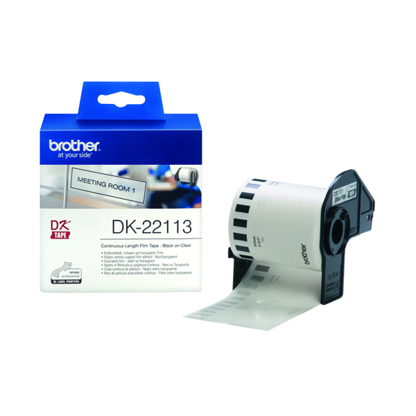 Brother Black on Clear Continuous Length Film Tape 62mm DK22113