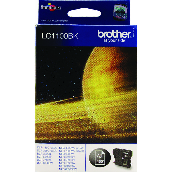 Brother LC1100BK Black Inkjet Cartridge (450 page capacity) LC-1100BK