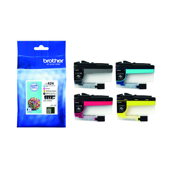 Brother Genuine Ink Cartridge Standard Yield Black Cyan Magenta and Yellow LC424VAL