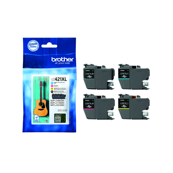 Brother Genuine Ink Cartridge High Yield Black Cyan Magenta and Yellow LC421XLVAL