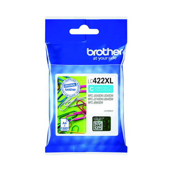 Brother+Ink+Cart+1.5K+Cyan+LC422XLC