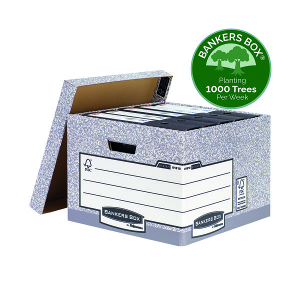 Bankers Box Storage Box Large Grey (Pack of 10) 01810-FFLP
