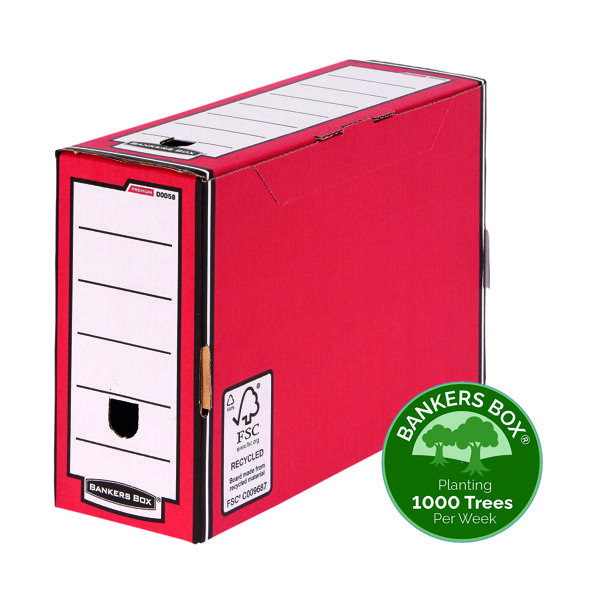 Bankers Box Premium 127mm Transfer File-Red (Pack of 5) 5805