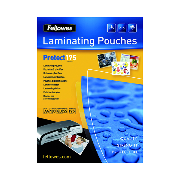 Fellowes A4 Protect Laminating Pouch 350 Micron (Pack of 100) 53087