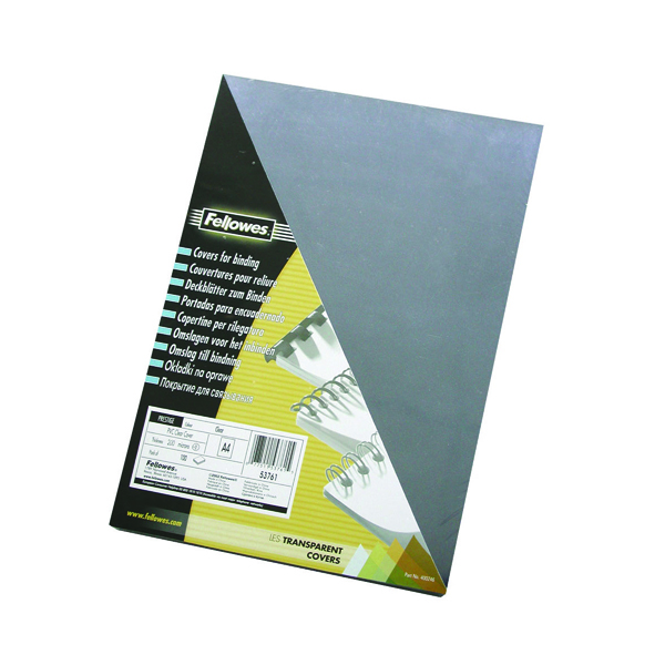Fellowes Transpsarent Plastic Covers 240 Micron (Pack of 100) 53762