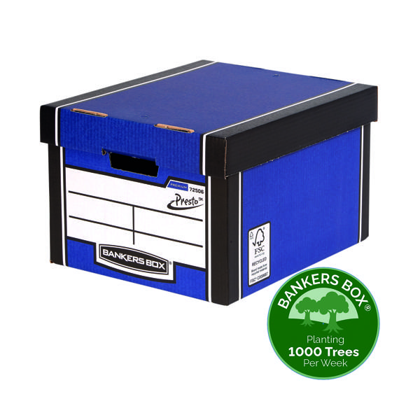 Fellowes Bankers Box Premium Presto Classic Storage Box Blue (Pack of 10+2) 7250601