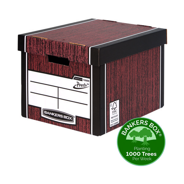 Bankers Box Woodgrain Tall Premium Storage Box (Pack of 10) 7260503