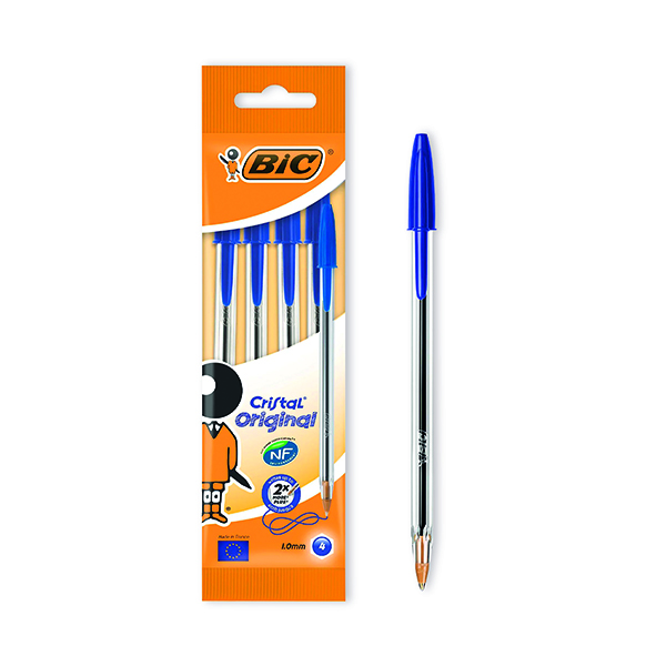 Bic Cristal Medium Ballpoint Pen Medium Blue (Pack of 40) 8308601