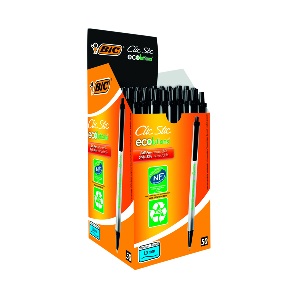 Bic Ecolutions Clic Stick Black (Pack of 50) 880