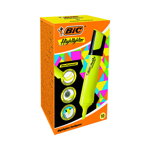 Bic Marking Highlighters Chisel Tip Yellow (Pack of 10) 943652
