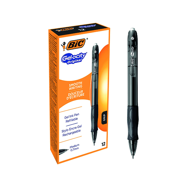 Bic Gel-ocity Original Gel Pen Medium Black (Pack of 12) 829157