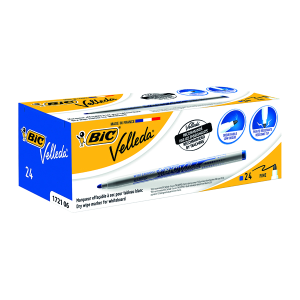 Bic Velleda 1721 Whiteboard Marker Fine Blue (Pack of 24) 841841