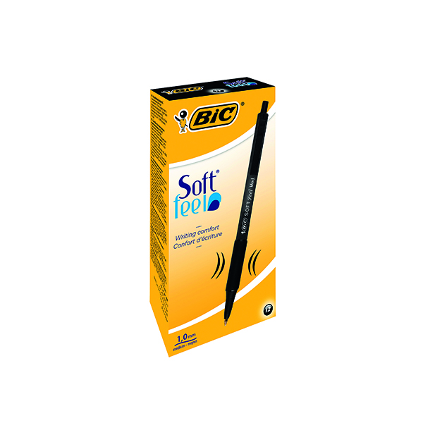 Bic+SoftFeel+Clic+Retractable+Ballpoint+Pen+Black+%28Pack+of+12%29+837397