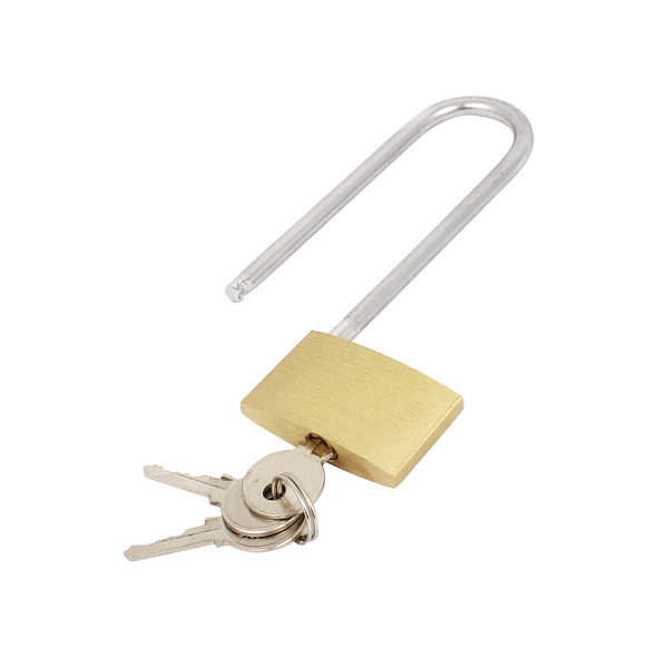 Brass Padlock Long Shackle (Shackle 60mm x 20mm, Body 40mm x 30mm