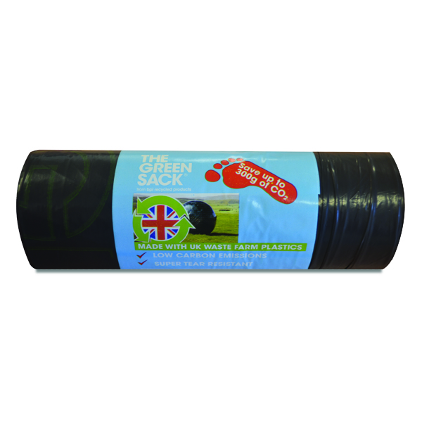 The Green Sack Medium Duty Refuse Sack on a Roll Black (Pack of 15) GR0771