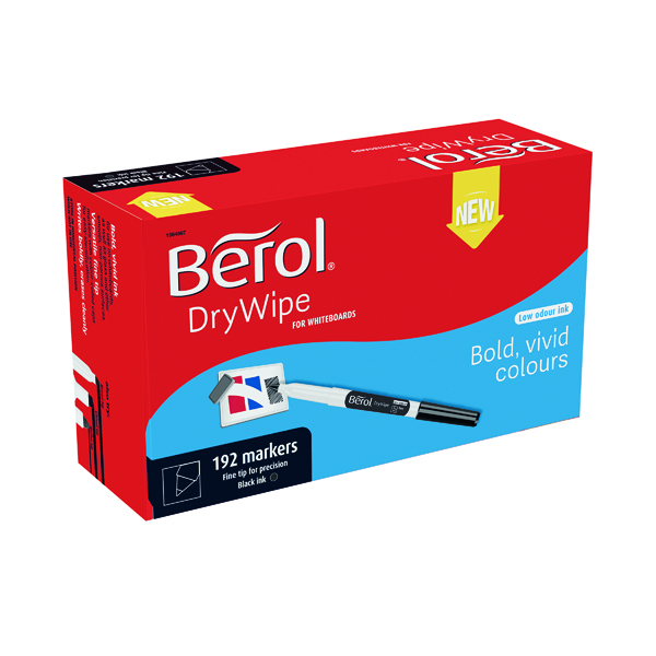 Berol Drywipe Pen Fine Black (Pack of 192) 1984905
